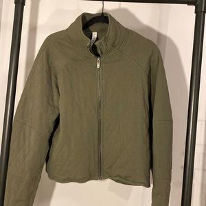 lululemon athletica Olive Green Quilted Full-Zip Jacket